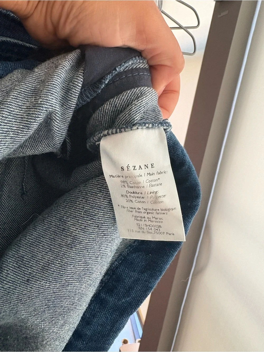 Sezane Rome Shorts in Denim